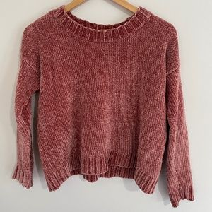 Aerie Pink Chenille Sweater XS